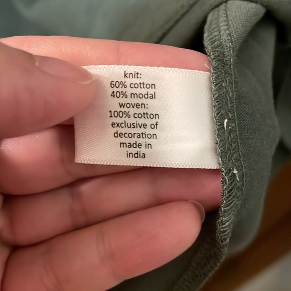 LANE BRYANT NWT Womens Size 18/20 Green Cream Eyelet Short-Sleeve Knit Top - Picture 6 of 10